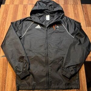 Adidas Black Striped Knight Retro Tech Wind Zip Jacket Small
